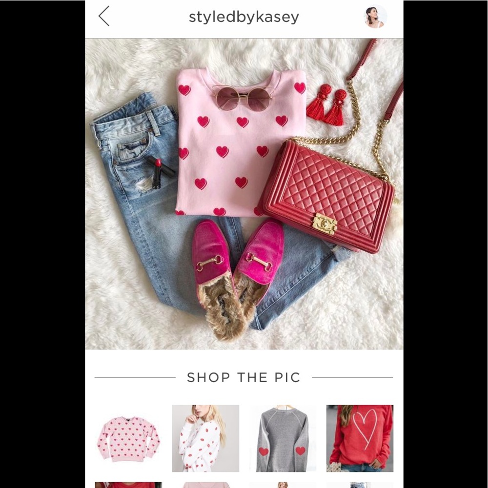 Pink heart sweater
